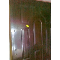 Drzwi zewnętrzne KMT PLUS 100P mahoń  tłoczenie V pełne  nr 205
